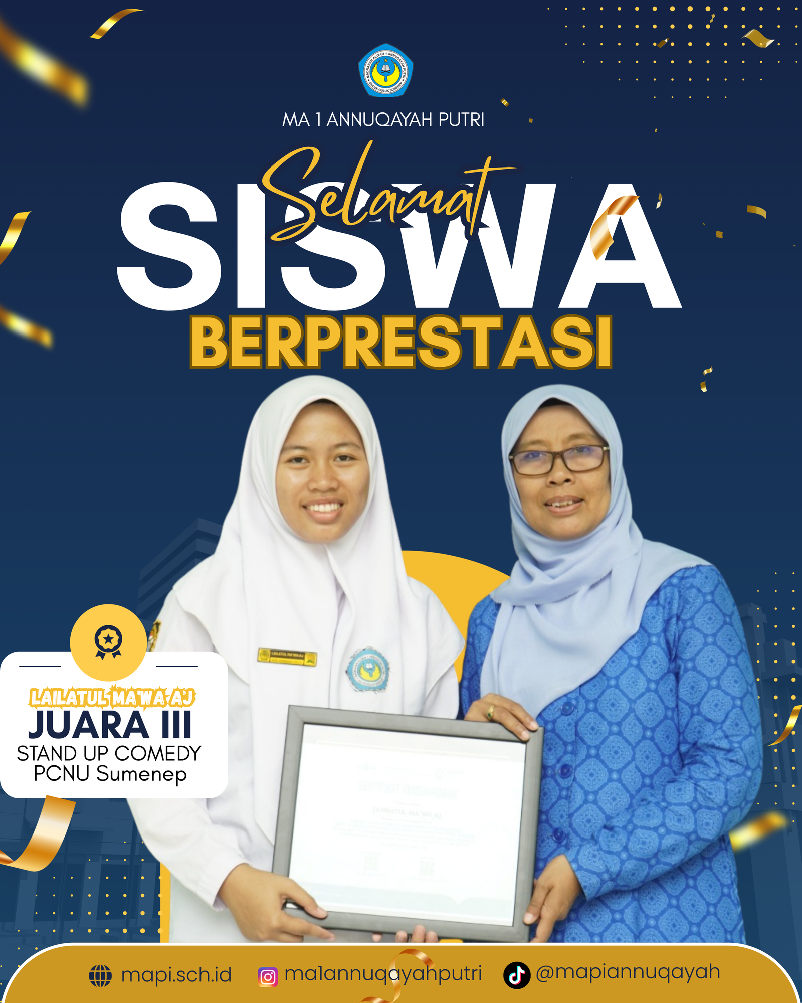 Bawakan Humor Khas Pesantren, Lailatul Ma’wa AJ Juara III...